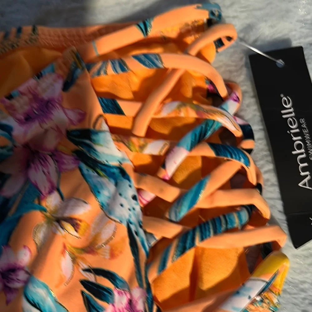 Ambrielle Floral Orange Bikini Bottom
